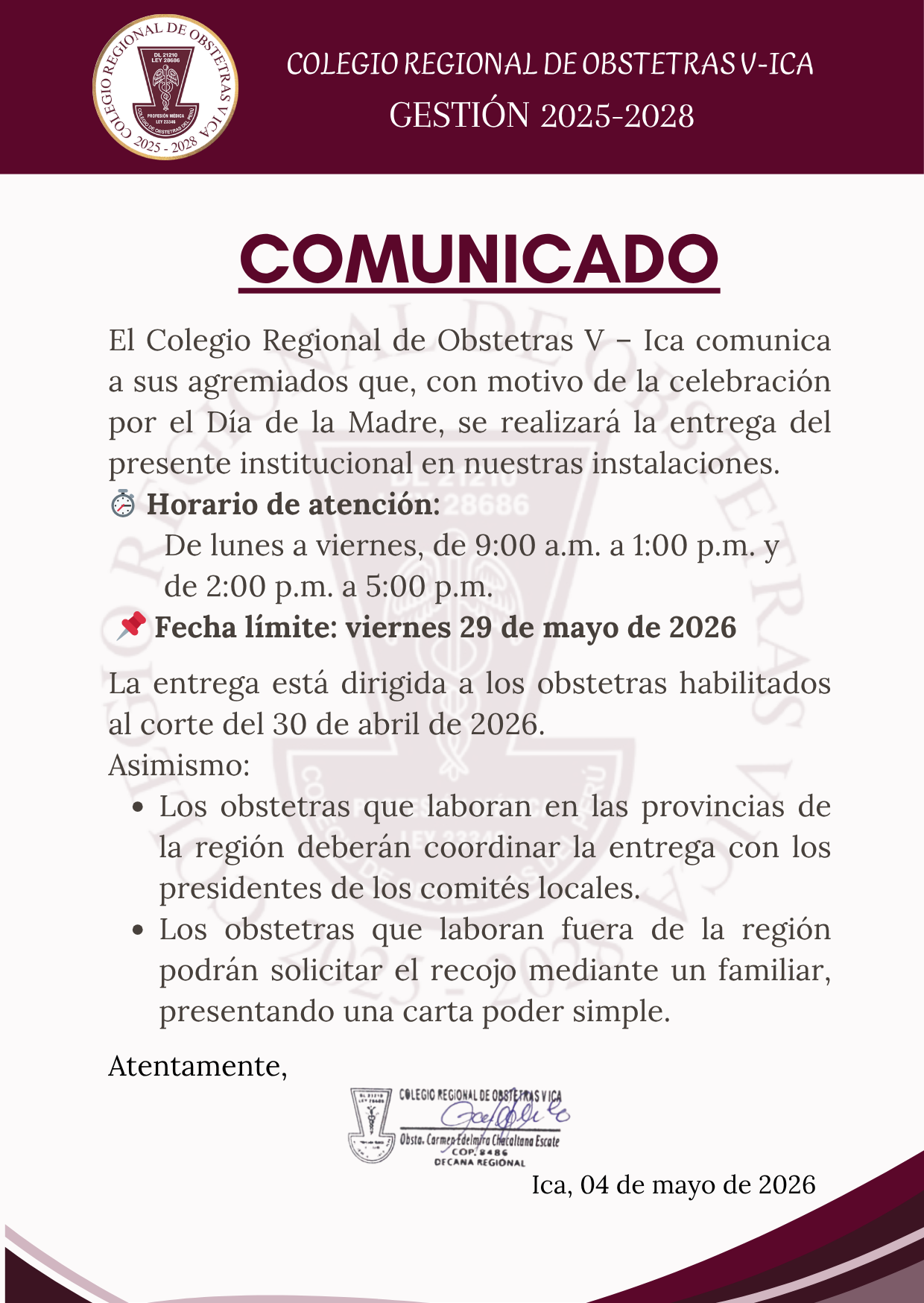 #Comunicado | ENTREGA DE PRESENTE