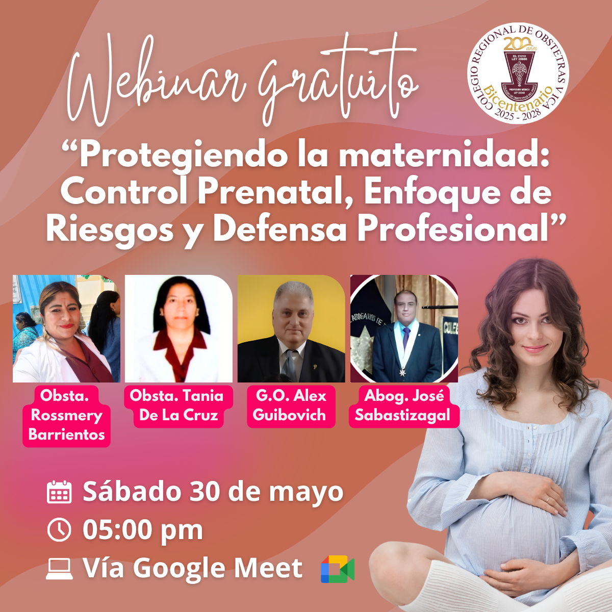 #WebinarGratuito | 📢 WEBINAR GRATUITO “Protegiendo la maternidad: Control Prenatal, Enfoque de Riesgos y Defensa Profesional”